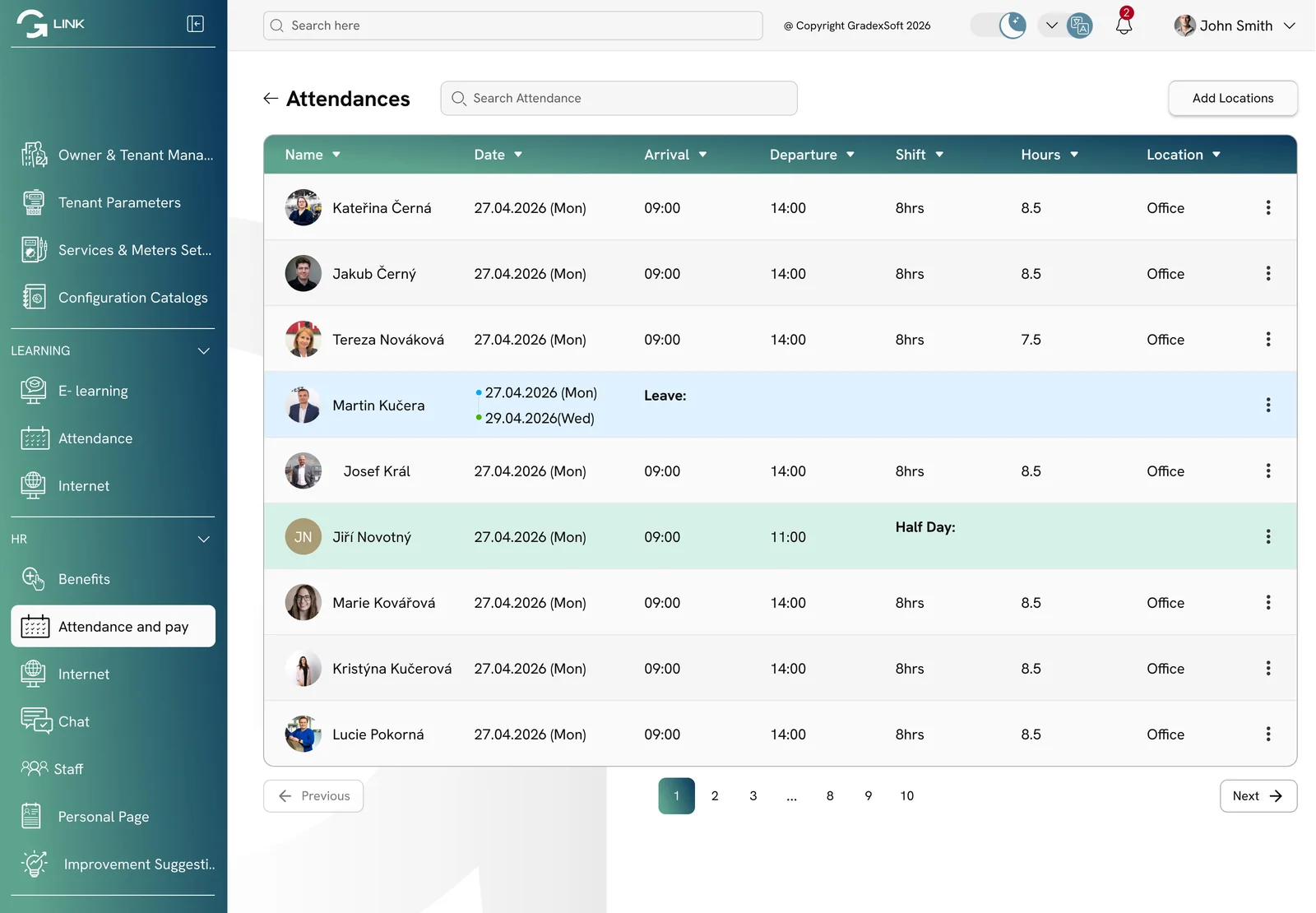 GradexLINK — Attendance