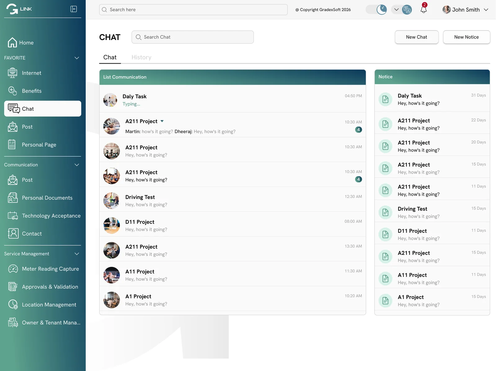 GradexLINK — Chat