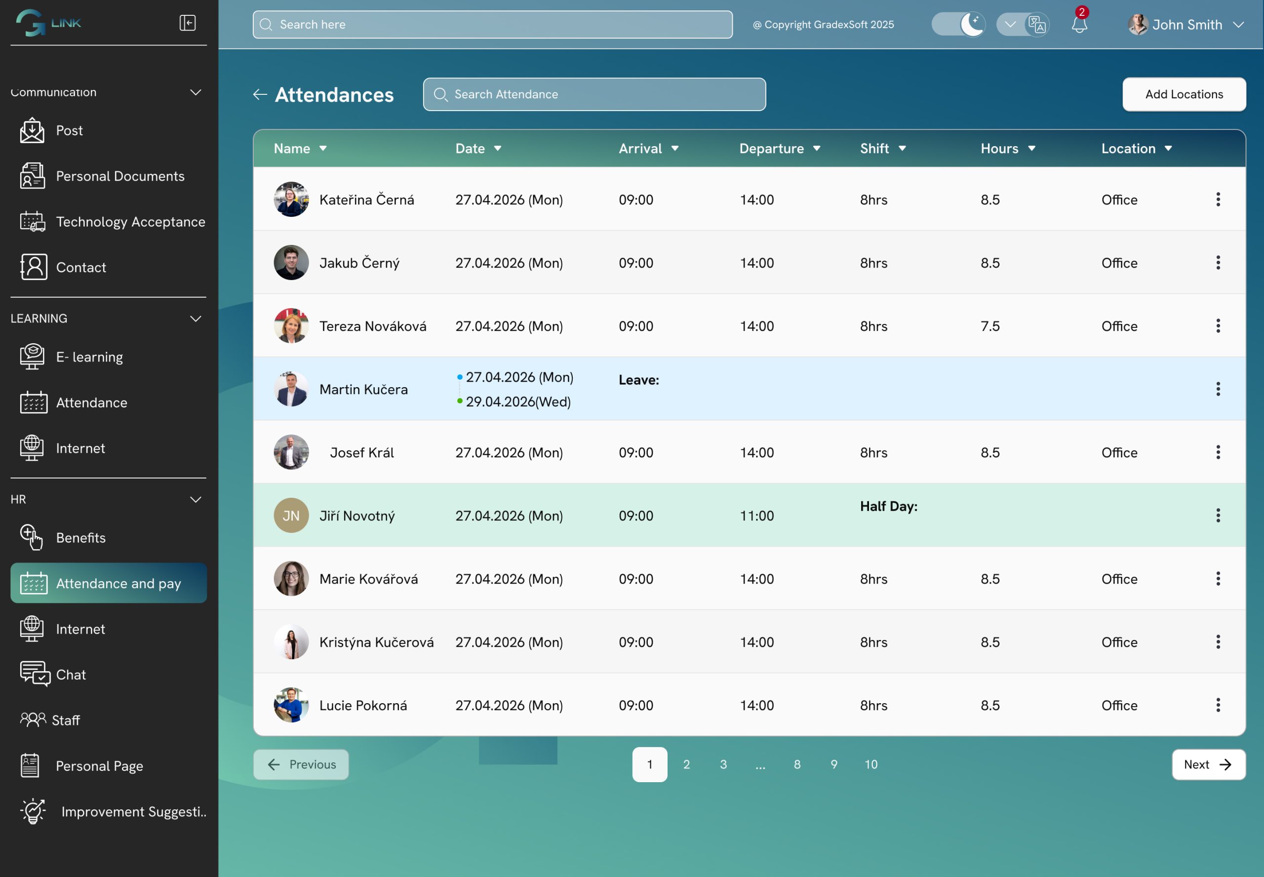 Attandance and Pay Screen (Admin Attendance)